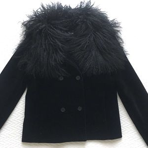 Vintage Michael Kors black velour pea coat